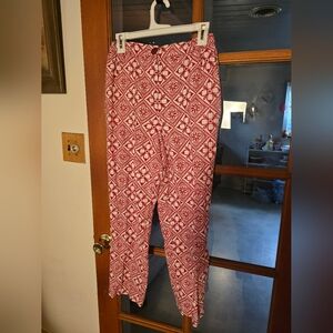 Boden Linen Women's Red Patterned Pants